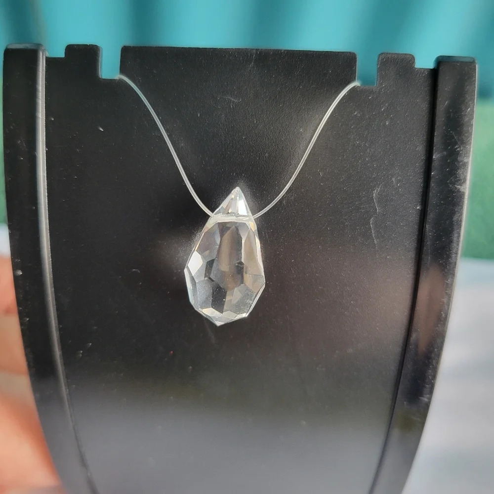 Three teardrop crystals ready to hang.